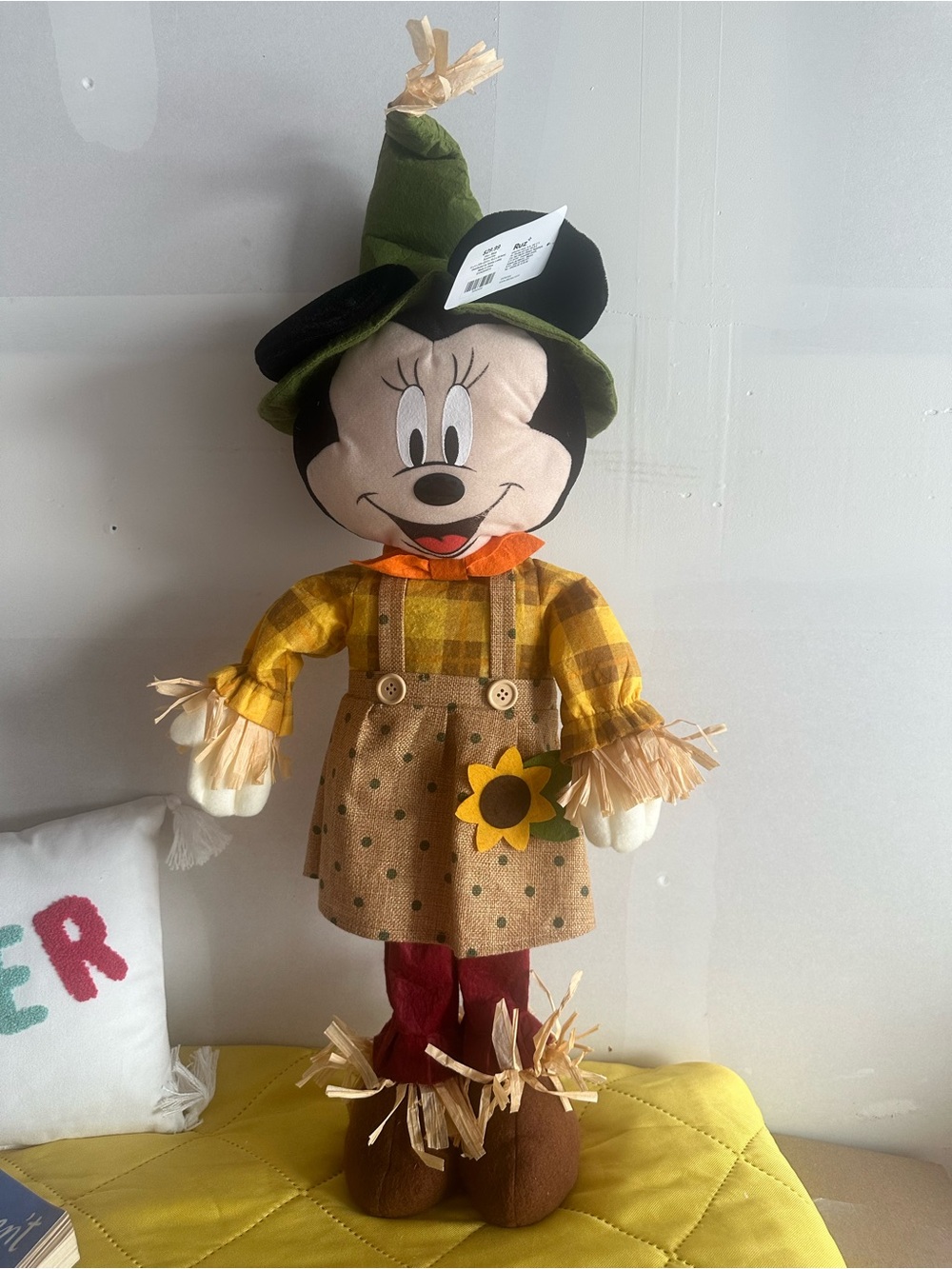 Source Unknown Yellow & Green Minnie Mouse Fall Scarecrow Plush
